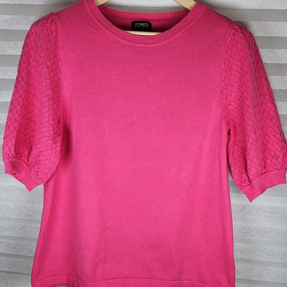 Jones New York Hot Pink Short Sleeve Knit Top